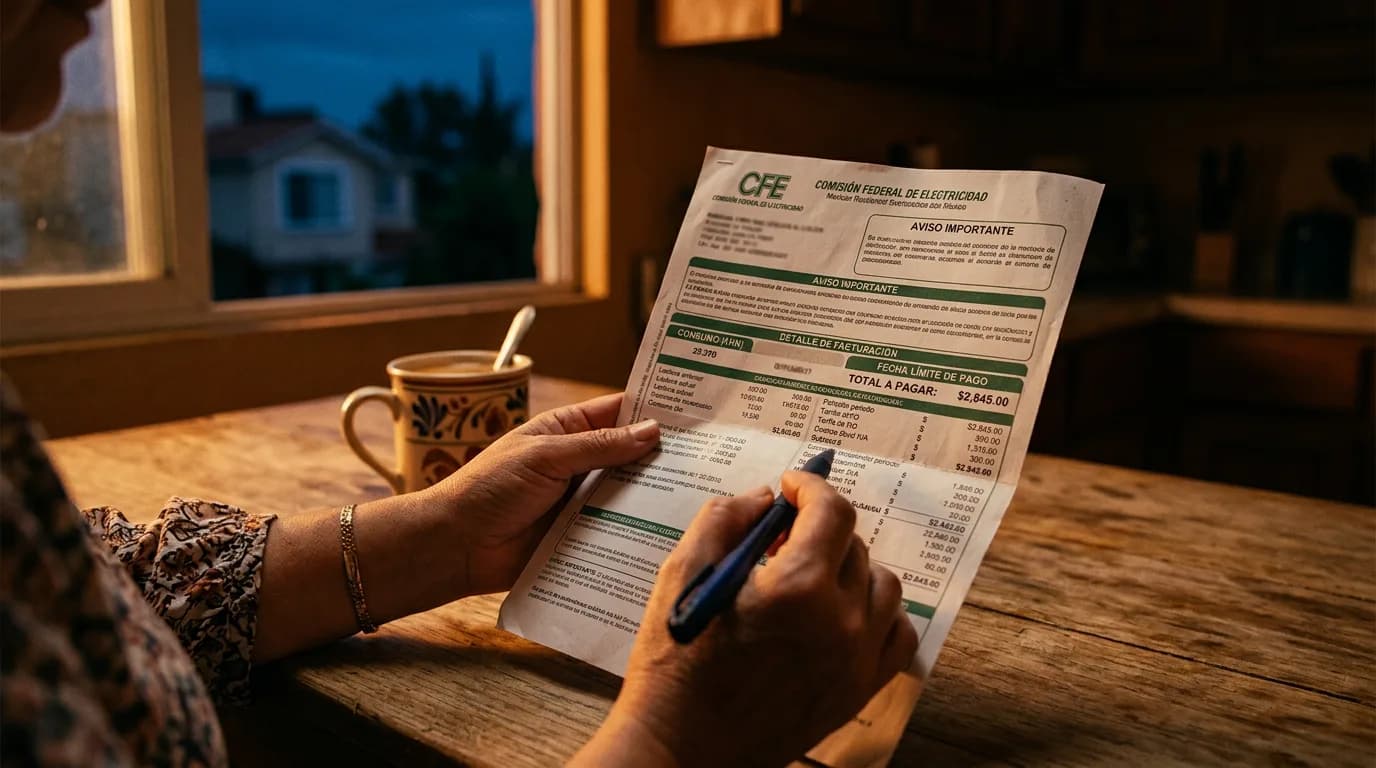 Cómo leer tu recibo CFE línea por línea